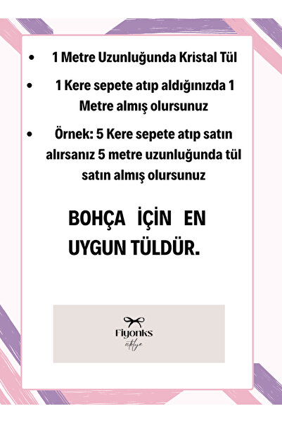 Fiyonks Atölye Crystal Tulle 100X300 cm |   Engagement, Henna, Wedding, Bundle, Door and Party Decoration