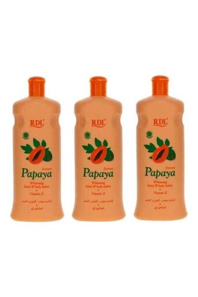 RDL عبوة من 3 لوشن تبييض لليدين والجسم بخلاصة البابايا 600 مل