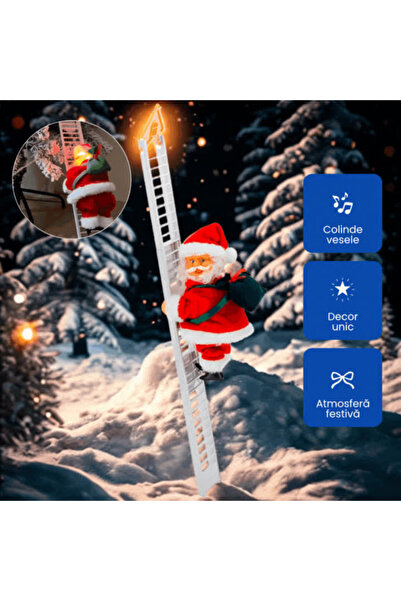 OferteTop Santa Claus Climbing the Ladder and Singing Carols Ornament