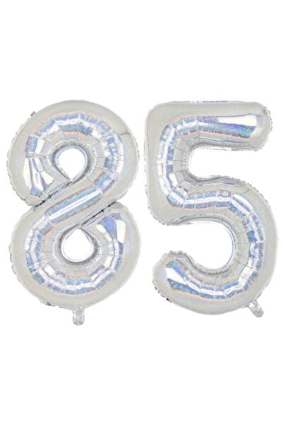OEM Set of 2 foil number balloons, ESB, Holographic, 85th anniversary, 105 cm