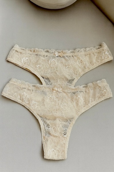 YOYYO Women's Lace 2-Piece Panties Women's Underwear Laundry Cotton Thong