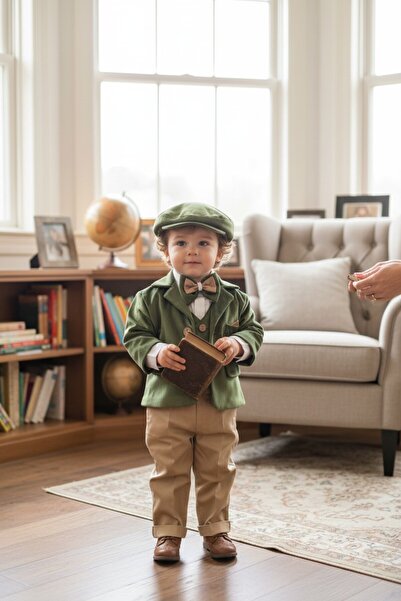 GabrielleBebe Кадифен костюм в зелено шамфъстък