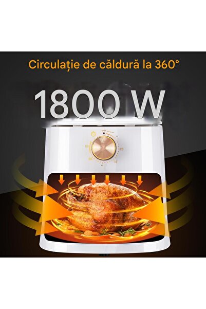 Oyajia 5.5L Hot Air Fryer with Manual Rotary Knob, Healthy Cooking