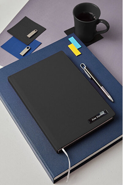 inkglo Siyah Termo Deri Kapaklı 2026 Kişiye Özel Ajanda 17x24cm 336 Sayfa Ivory