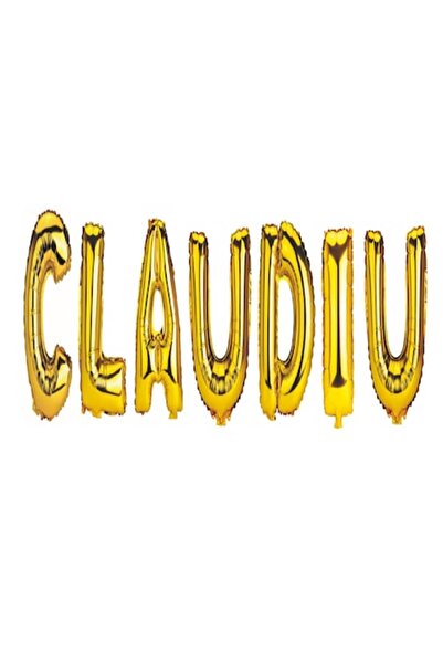 OEM Комплект балони с букви - Име „Клаудиу“, Златни, 40 см