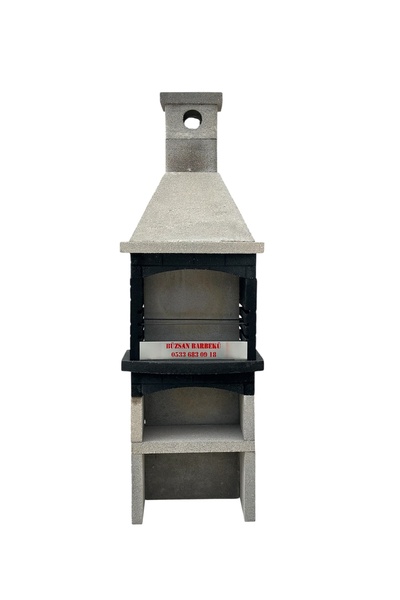 Büzsan Barbekü BETON BARBEKÜ MANGALLIK ANTRASİT GRİ 70 LİK DAVLUMBAZLI