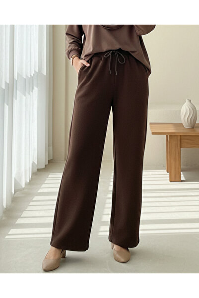Modamorfo Belted Zra Crepe Trousers with Pockets -K. Coffee
