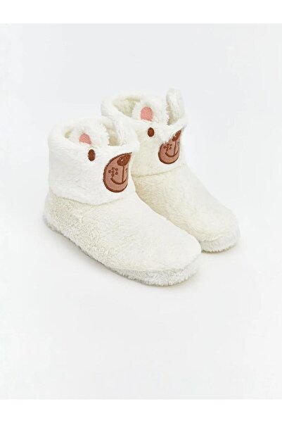 LC Waikiki Women's Plush House Boots with Animal Figures (W5)