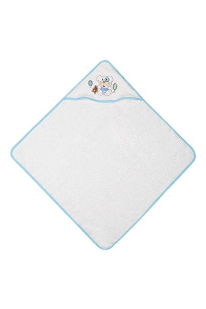 OEM Prosop pentru bebeluși cu glugă , 75x75cm, alb, model ursuleț