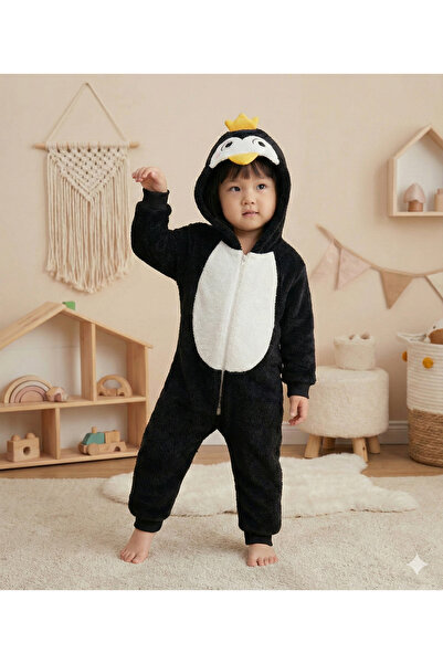 Bebelove Boys/Girls Penguin Fleece Jumpsuit with Zipper