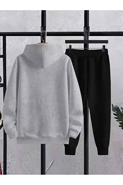 PAVRO Tracksuit Set Sweatshirt Jogger - Oversized Fleece-Lined New Losang Printed Hooded