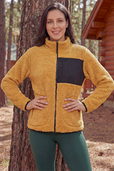 Veleno سترة نسائية من الصوف الصناعي مضادة للتقشير من نوع Lamb Welsoft مع سحاب...