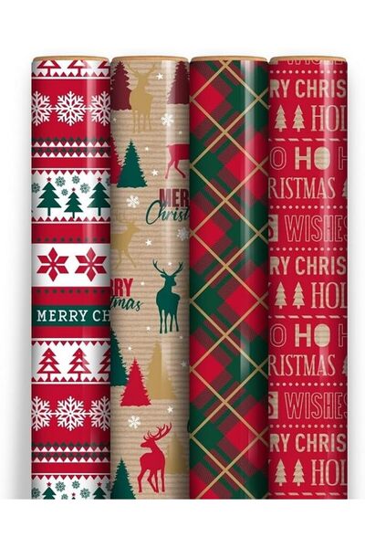 Generic 7M Simple Kraft Christmas Gift Wrapping Paper Roll – Eco-Friendly Festive Holiday Wrap for Seasona