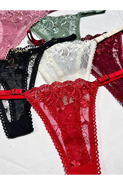 mendoza store Lace Bow Patterned Thong Panties 6-Pack