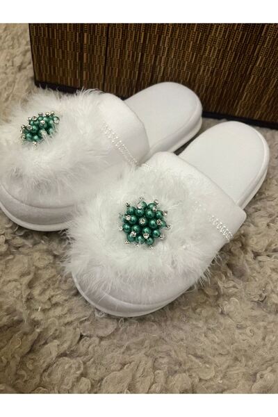 Fiyonks Atölye طقم شباشب وتيجان للأمهات، مصنوع حسب الطلب مع بروش من الريش، طقم للأم