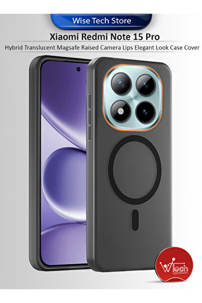 Wtech غطاء حماية هجين شفاف مع كاميرا ماج سيف مرتفعة لهاتف شاومي ريدمي نوت 15 ...