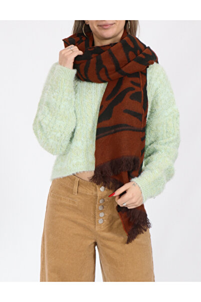 comma Scarf, Brown/Black