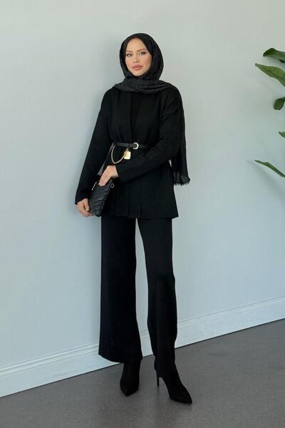 Şulemoda Giyim Victoria Silvery Set Black