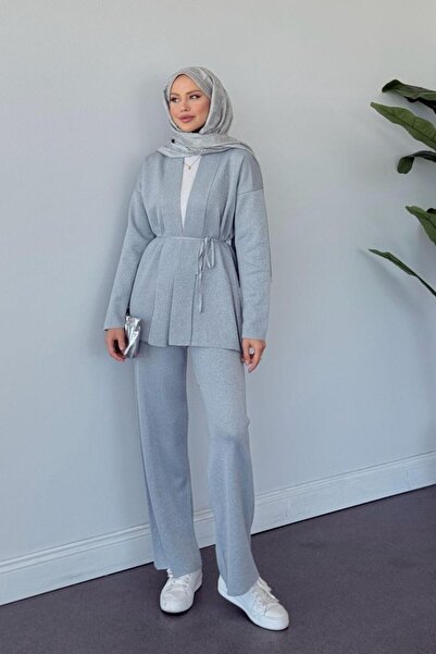 Şulemoda Giyim Victoria Silvery Set Gray