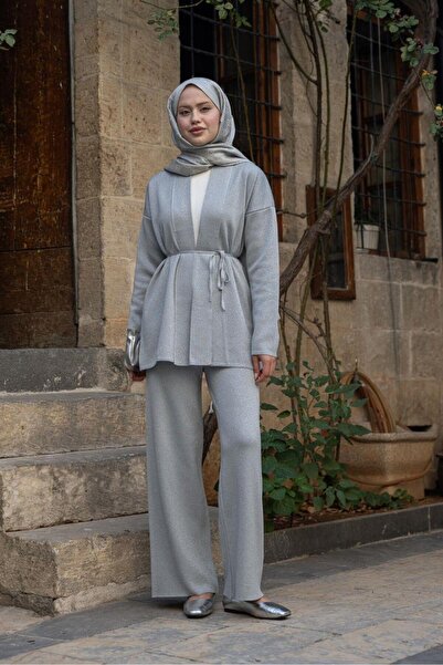 Şulemoda Giyim Victoria Silvery Set Gray