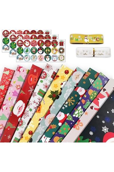 Generic Christmas Decorations, 10 Sheets Christmas Wrapping Paper for Kids Boys Girls Man Women Gift's, Holi