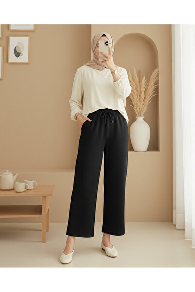 Modamorfo Pocketed, Belted, Zra Crepe Pants - Black