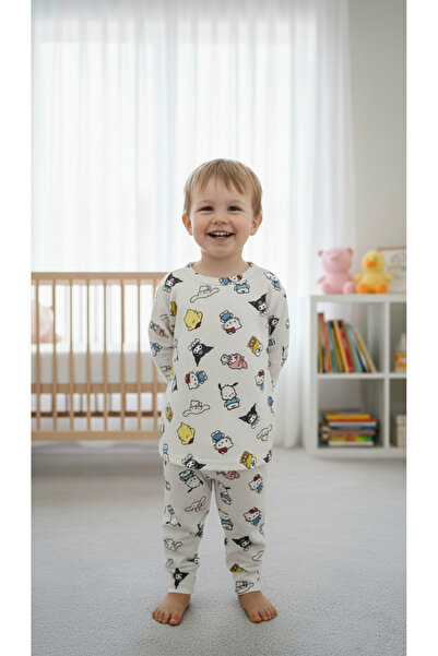 GUM GUM KİDS بيجامة أطفال من القطن بنسبة 100% من كورومي ولابوبو مطبوع