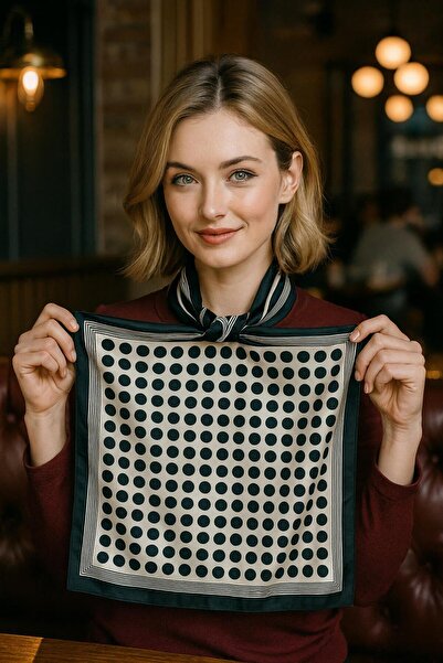 MARBERRY FLR51 Eșarfă de damă cu model 70x70 cm