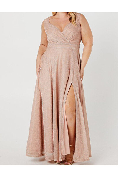 Evendi Long dress, Dark powder pink