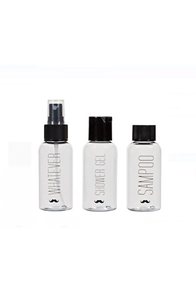 OEM Transparent Travel Bottle Set with Print 80ml - 3pcs