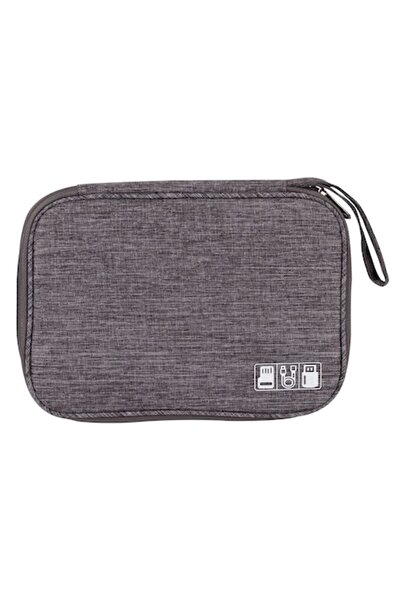 NO BRAND Husă de călătorie pentru electronice, gri, 24,5x13x7,5 cm