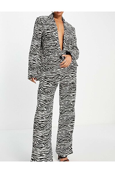 kaiia Sacou Oversize, Alb/Negru