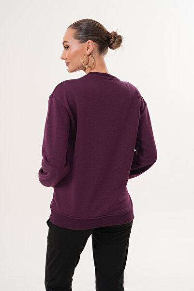 Miss Dünya Lissa Crew Neck 100% Cotton Maternity and Postpartum Basic Sweatshirt