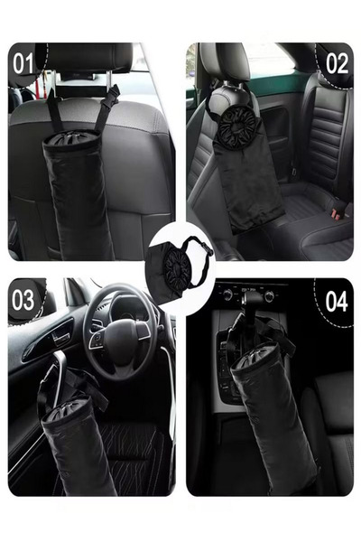 Ankaflex Car Waste Bin In-Car Back Seat Trash Can Automobile Garbage Can Auto Trash Bin