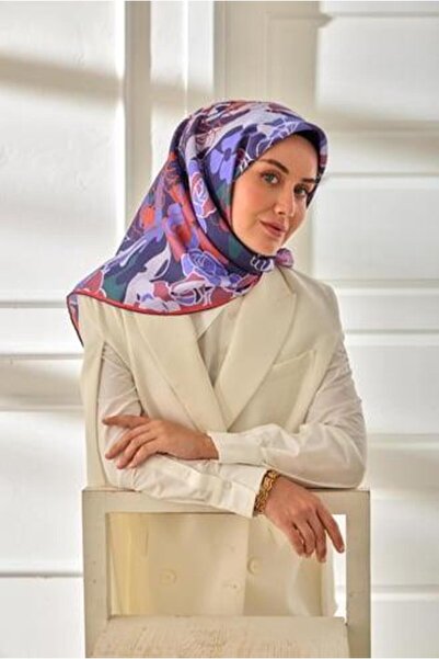 Silk Home Μεταξωτό μαντήλι Tivil IST 11484 - 14 Μωβ λουλουδάτο σχέδιο