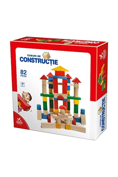 Deico Games Blocuri de construcție din lemn, 82 de piese