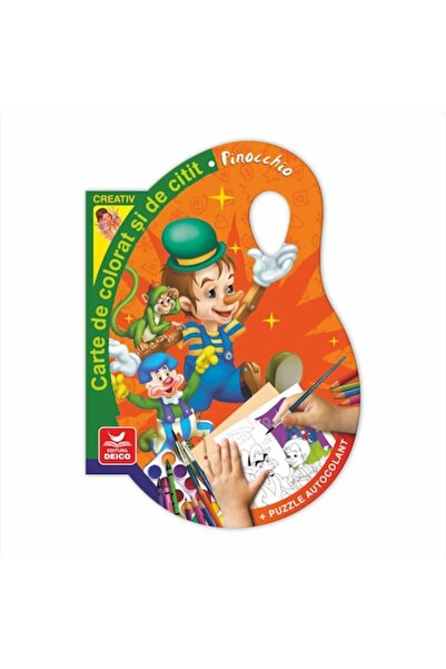 Deico Pinocchio - Carte de citește și colorează (Deico) + Puzzle cu stickere