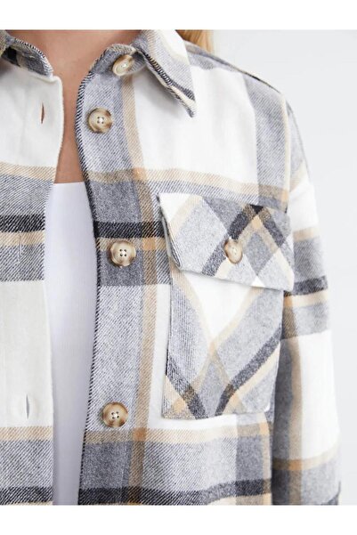 LC Waikiki Καρό oversized Γυναικείο πουκάμισο (W5)