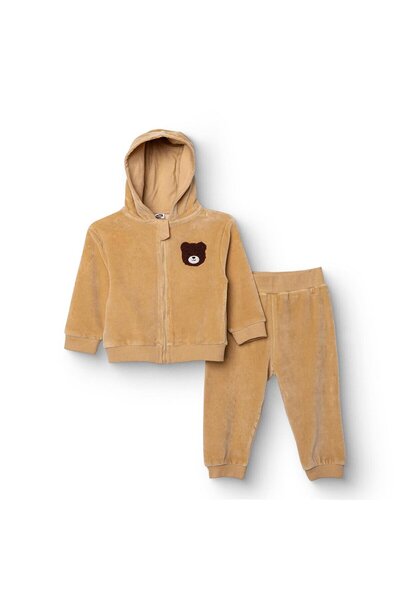 ebebek Hello Baby HelloBaby Erkek Bebek Eşofman Takımı Fitilli Kadife Örme Ka...