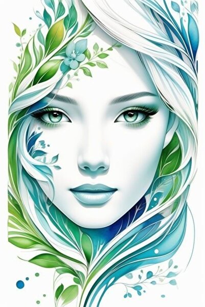 ALAYRA International ملصق فني تجريدي نابض بالحياة لوجه أنثوي، ديكور جداري عصر...