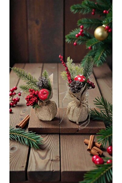 First Choice 2 BUCĂȚI Mini Decorațiuni de Masă pentru Brad de Crăciun 20 cm ,...