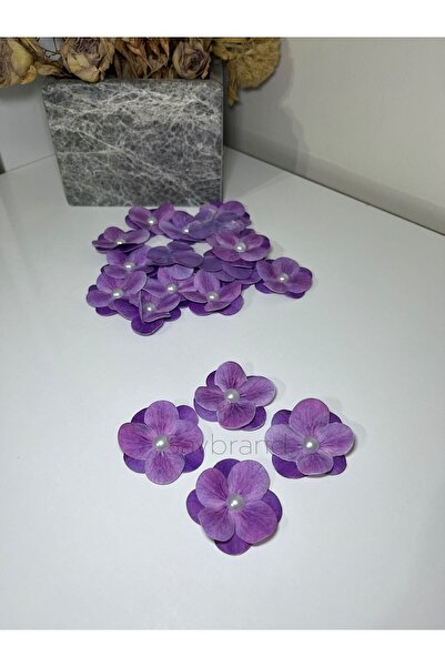 SavBrand İncili Ortanca yapay Hazır Çiçek - 20li paket- Mor