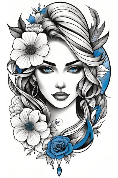 ALAYRA International ملصق فني ملون لوجه امرأة، ديكور جداري منزلي معاصر - 40×6...