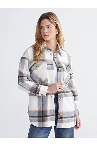 LC Waikiki Καρό oversized Γυναικείο πουκάμισο (W5)