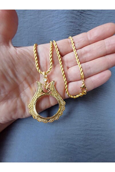 GEZERGOLD TAKI tam altın 4mm halat zincir kolye 60cm 24ayar altın kaplama
