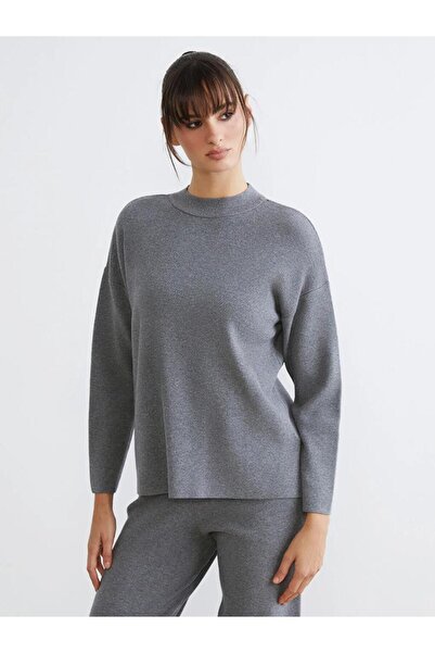 LC Waikiki Pulover tricotat pentru femei cu jumătate de gât înalt (W5)