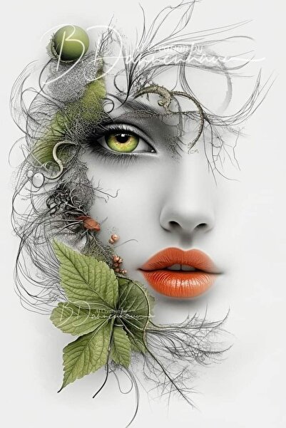 ALAYRA International Artistic Colorful Woman Face Print Poster Contemporary H...