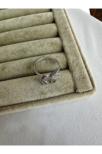 ringbox Silver Color Zebra Steel Ring