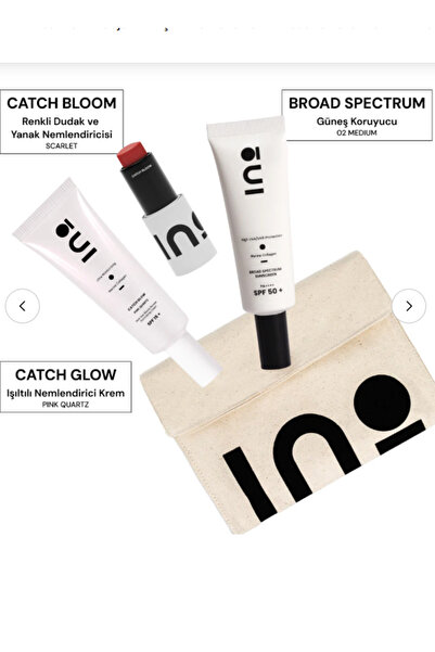 INO Beauty Pocket Lip Cheek Stick SCARLET & Catch Glow PİNK QUARTZ & Broad Sp...