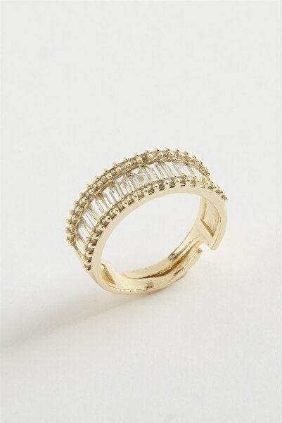 ZERO LAND خاتم NRZSNT (232250) مرصع بالأحجار - أصفر